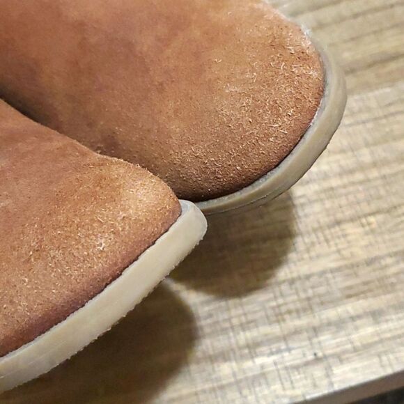 Crown Vintage Liberty Womens Brown Leather Block Heel Ankle Booties Sz 10M - Picture 6 of 8